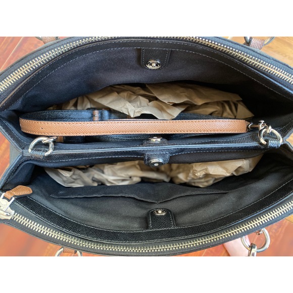 Coach Brown and Black Leather Satchel - Picture 7 of 8